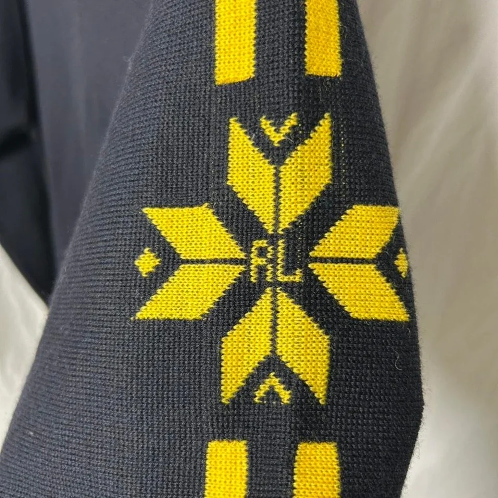 Vintage Ralph Lauren sport  Men's Mockneck Sweater,‎ Sz Medium , 100% Wool 90s